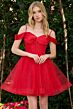 Elizabeth K GS3861 Corset Bodice Cold-Shoulder Dress