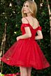 Elizabeth K GS3861 Corset Bodice Cold-Shoulder Dress