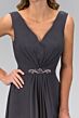 Elizabeth K GL1389 Jeweled Waist V-Neck Maid of Honor Dress