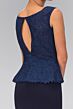 Elizabeth K GL1422 Bateau Neck Sleeveless Peplum Lace Dress