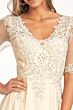 Elizabeth K GL1982 Sheer Sleeve A-Line Chiffon Dress