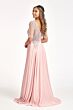 Elizabeth K GL1982 Sheer Sleeve A-Line Chiffon Dress
