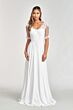 Elizabeth K GL1982 Sheer Sleeve A-Line Chiffon Dress
