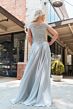 Elizabeth K GL3065 Sheer Cap Sleeve A-Line Dress