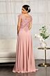 Elizabeth K GL3065 Sheer Cap Sleeve A-Line Dress