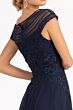Elizabeth K GL3065 Sheer Cap Sleeve A-Line Dress