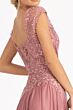 Elizabeth K GL3068 A-Line Bateau Neck Cap Sleeve Dress