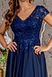 GLS by Gloria GL3450 V-Neck Chiffon A-Line Cap Sleeve Dress