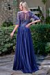GLS by Gloria GL3739 Navy Blue V-Neckline Dress