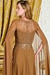 GLS by Gloria GL3785 Cape Sleeve Light Brown Dress