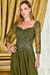 GLS by Gloria GL3787 Illusion Three-Quarter Sleeve Dusty Rose Dress