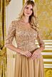 GLS by Gloria GL3788 Illusion Bateau Neckline Champagne Dress