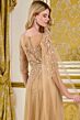 GLS by Gloria GL3788 Illusion Bateau Neckline Champagne Dress