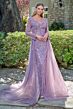 GLS by Gloria GL3832 Mauve V-Neckline with Overskirt Dress
