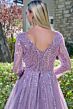 GLS by Gloria GL3832 Mauve V-Neckline with Overskirt Dress