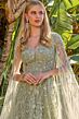 GLS by Gloria GL3838 Illusion Cape Sleeve Sage Green Dress