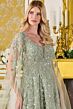 GLS by Gloria GL3838 Illusion Cape Sleeve Sage Green Dress