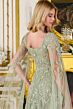 GLS by Gloria GL3838 Illusion Cape Sleeve Sage Green Dress