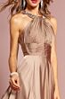Elizabeth K GL1013 Pleated Top Beaded Halter Neck Bridesmaid Dress