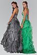 Elizabeth K GL1026 Ruffle Skirt Jeweled Waist Strapless Dress