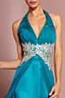 Elizabeth K GL1046 Split Overskirt Embellished Waist Dress