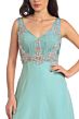 Elizabeth K GL1073 Low Back Ruched Top V-Neck Dress