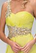Elizabeth K GL1083 Illusion Waist One Strap Embellished Dress