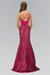 Elizabeth K GL1095 Strappy Back One Shoulder Lace Dress