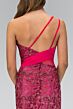 Elizabeth K GL1095 Strappy Back One Shoulder Lace Dress