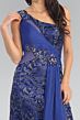 Elizabeth K GL1095 Strappy Back One Shoulder Lace Dress