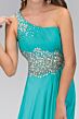 Elizabeth K GL1129 Beaded Waist One Shoulder Ruched Dress
