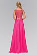 Elizabeth K GL1131 Illusion Back Ruched Bodice Dress