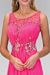Elizabeth K GL1131 Illusion Back Ruched Bodice Dress