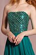 Elizabeth K GL1146 Jeweled Top Strapless Dress