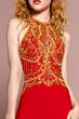 Elizabeth K GL1301 Embellished Top Halter Neck Backless Dress