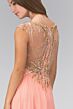 Elizabeth K GL1305 Embellished Top Illusion Back Dress