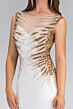 Elizabeth K GL1306 Cutout Back Embellished Bodice Dress