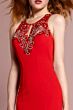 Elizabeth K GL1315 Illusion Back Keyhole Neck Dress