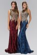 Elizabeth K GL1319 Bateau Neckline Sequin Embroidery Dress