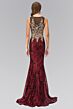 Elizabeth K GL1319 Bateau Neckline Sequin Embroidery Dress