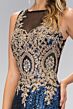 Elizabeth K GL1319 Bateau Neckline Sequin Embroidery Dress