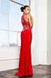 Elizabeth K GL1357 Illusion Back Embellished Top Dress