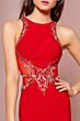 Elizabeth K GL1357 Illusion Back Embellished Top Dress