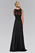 Elizabeth K GL1375 Knotted Top Illusion Neckline Dress