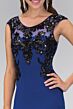 Elizabeth K GL1380 Illusion Back Cap Sleeve Embellished Dress