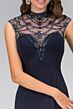 Elizabeth K GL1383 Cutout Back High Neck Embellished Dress
