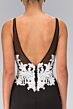 Elizabeth K GL1384 Open V-Back Embellished Top Dress