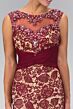 Elizabeth K GL1415 Illusion Neckline Beaded Lace Dress