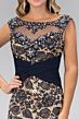 Elizabeth K GL1415 Illusion Neckline Beaded Lace Dress