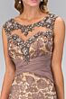 Elizabeth K GL1415 Illusion Neckline Beaded Lace Dress